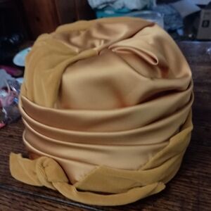 Exquisite Vintage Goldenrod/Mustard Turban Hat - Mid Century